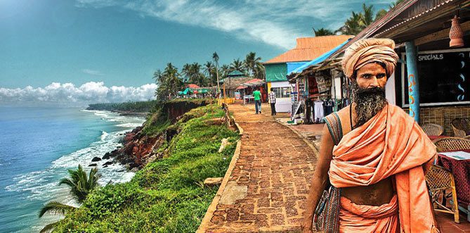 Varkala beach with resort
