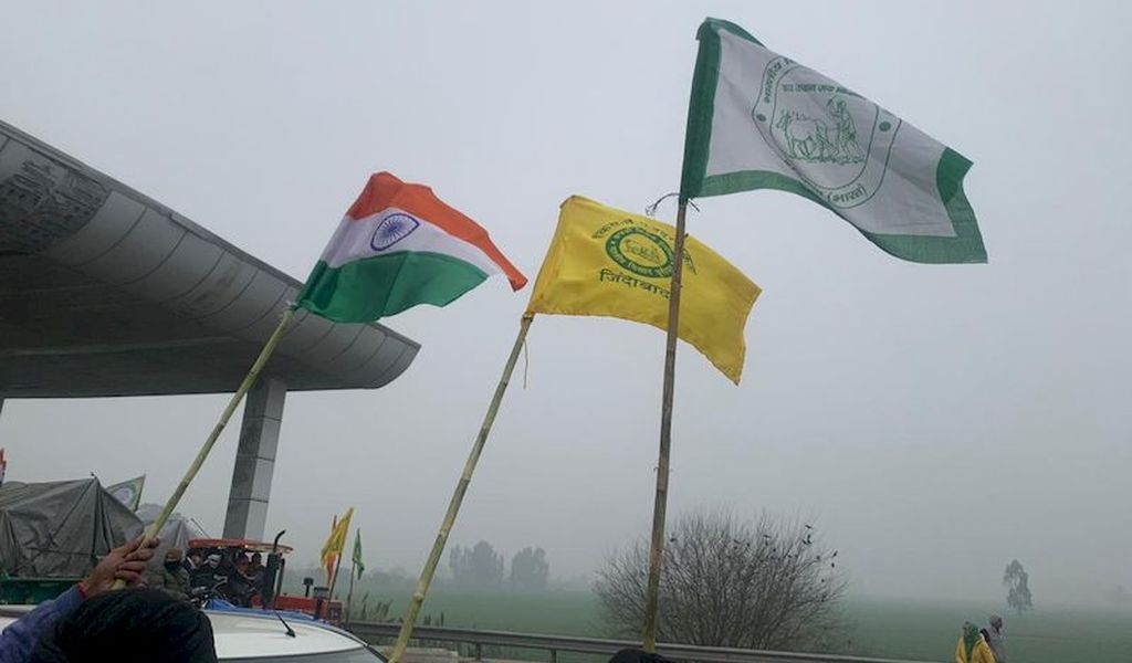 Farmer protest flags