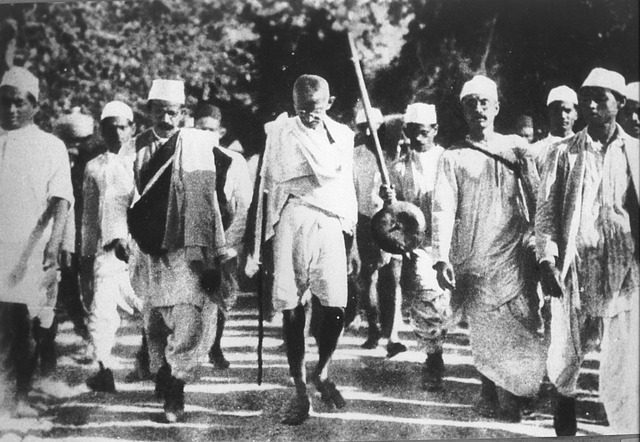 Gandhi on a a peace march