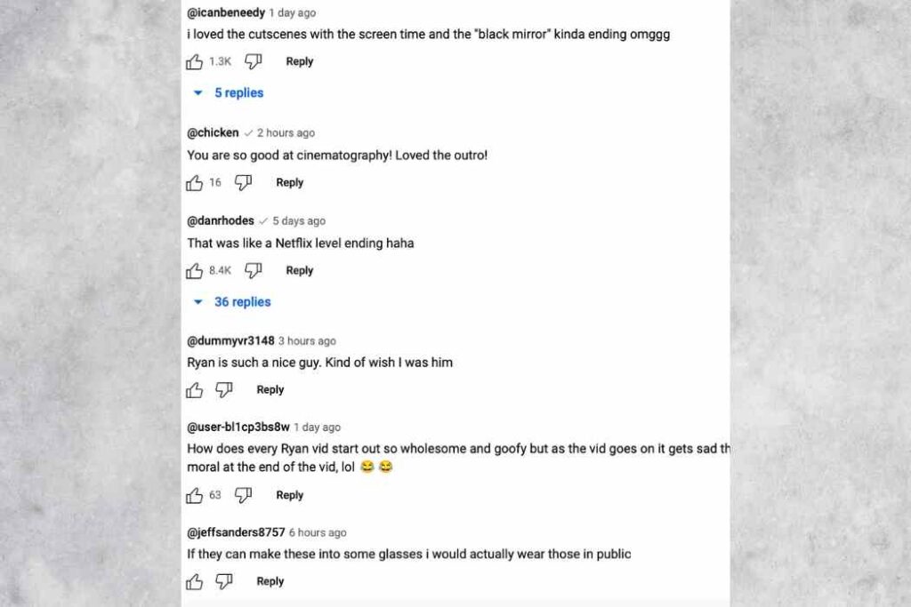 Comment on the video