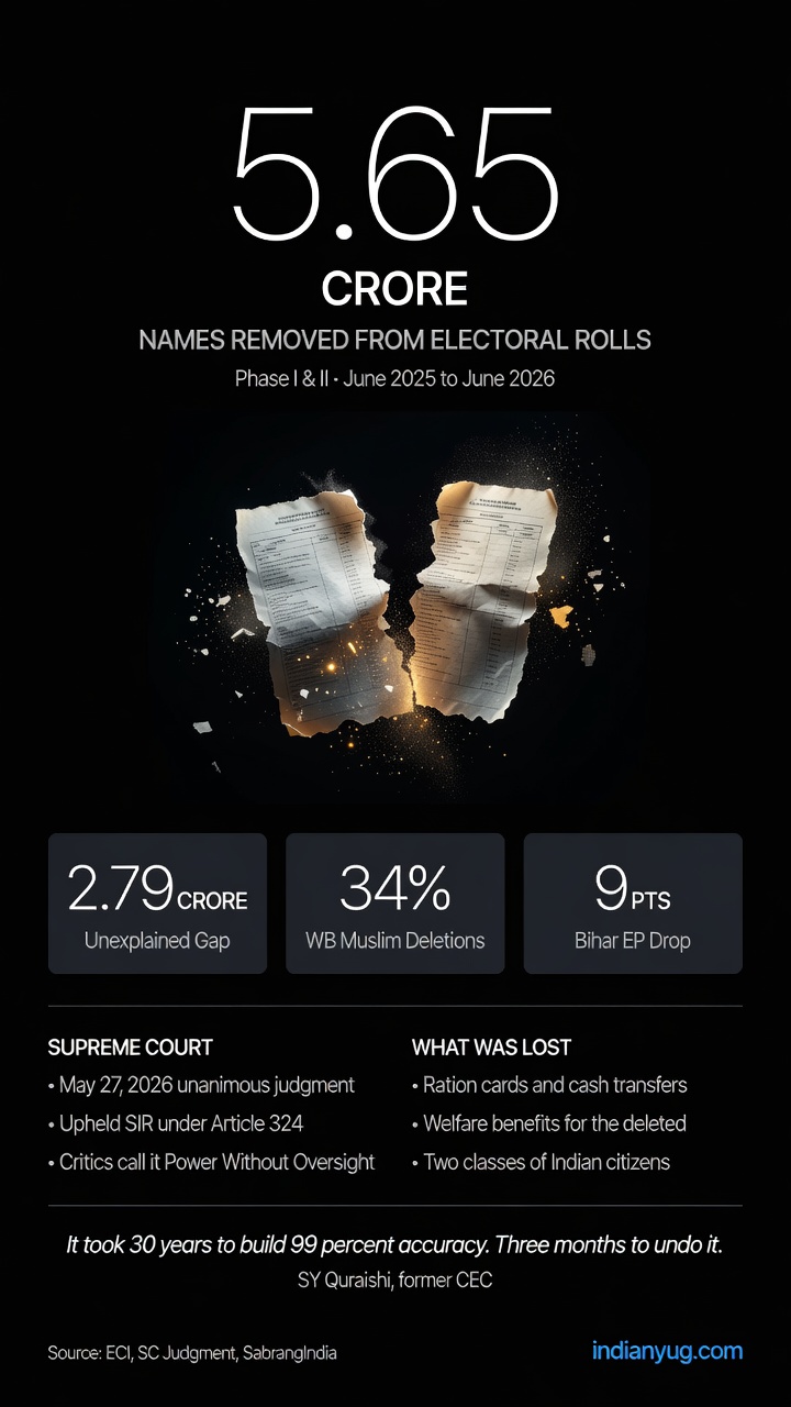 Infographic: Six Crore Names Gone — SIR voter deletion data