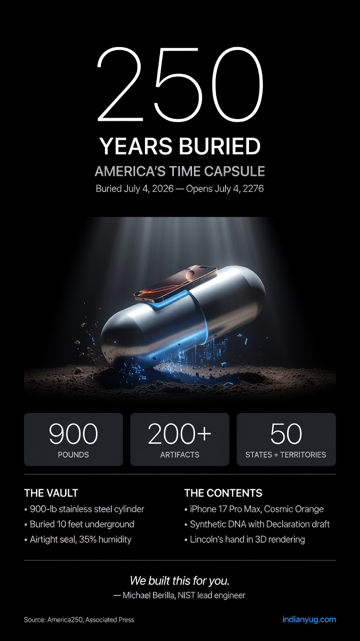 Infographic: America Time Capsule 250 years iPhone 17 Pro Max