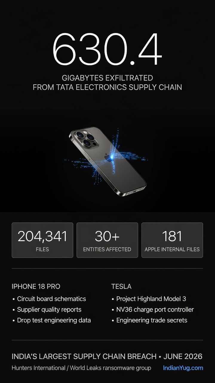 Infographic: The Tata Breach — 630.4 GB, 204,341 files, Apple and Tesla data exposed