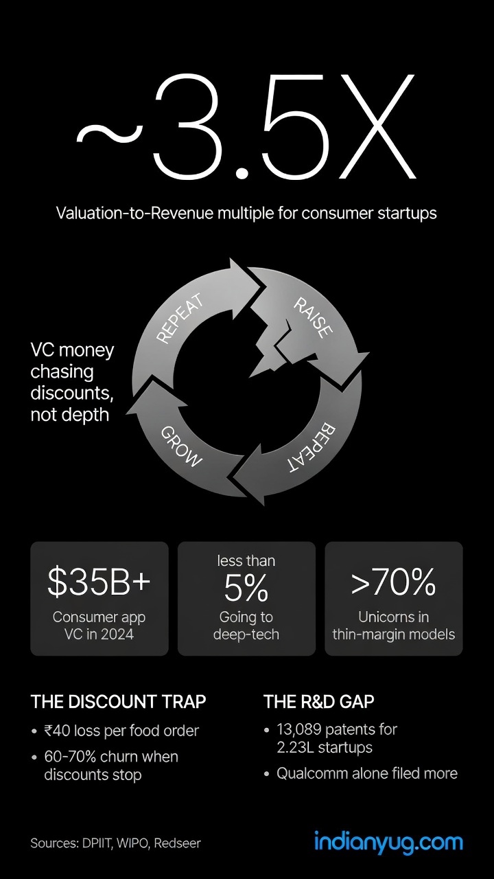 Infographic showing the VC flywheel in Indian consumer startups